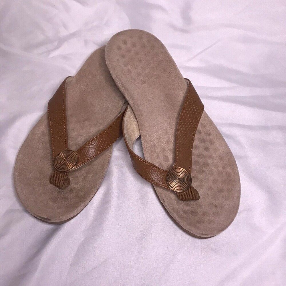 Vionic Hilda Woven Sandals Womens Red Slip On Comfort Wide Orthotics Size 6W
